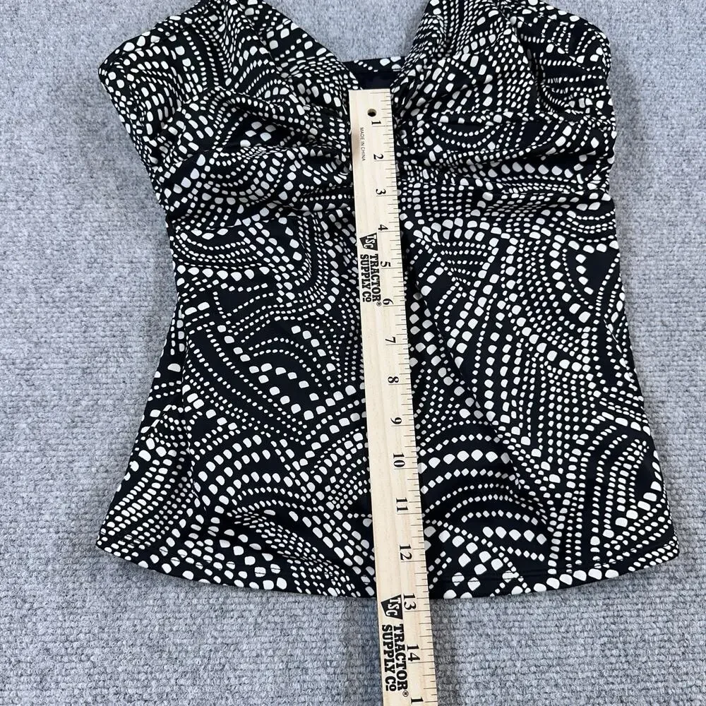 MIRACLESUIT SWIMWEAR TANKINI TOP 12DD ROSWELL BLK/WHITE UNDERWIRE